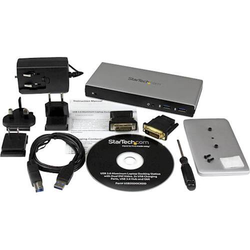 Alt View 19. StarTech.com - DVI Dual-Monitor USB 3.0 Docking Station - Black / Silver.