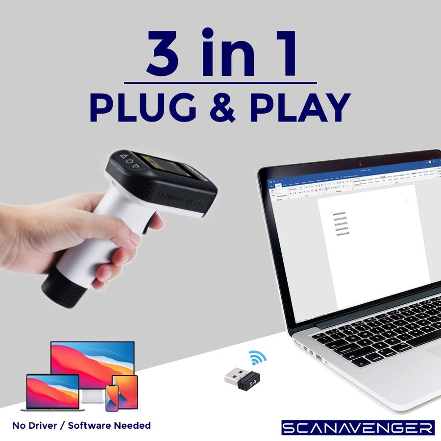 Usb Conectivity Scanner ScanAvenger SA9400 Wireless 1D/2D Barcode Scanner – Bluetooth, Wi Fi ...