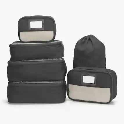 Front. Hynes Eagle - Structured 6-Piece Packing Cube Set - Gray.