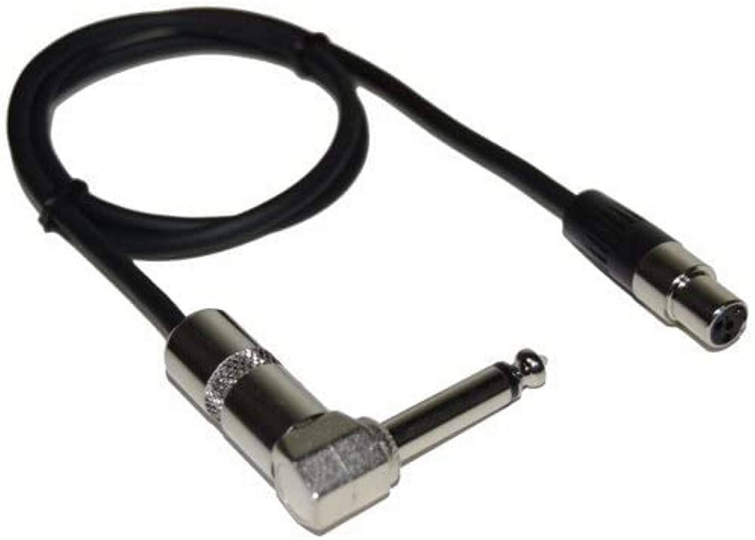 Angle. HQRP - TA4F 4-Pin Mini to Right-Angle 1/4 in Instrument Cable 2 ft for Shure Bodypack Transmitters - Black.