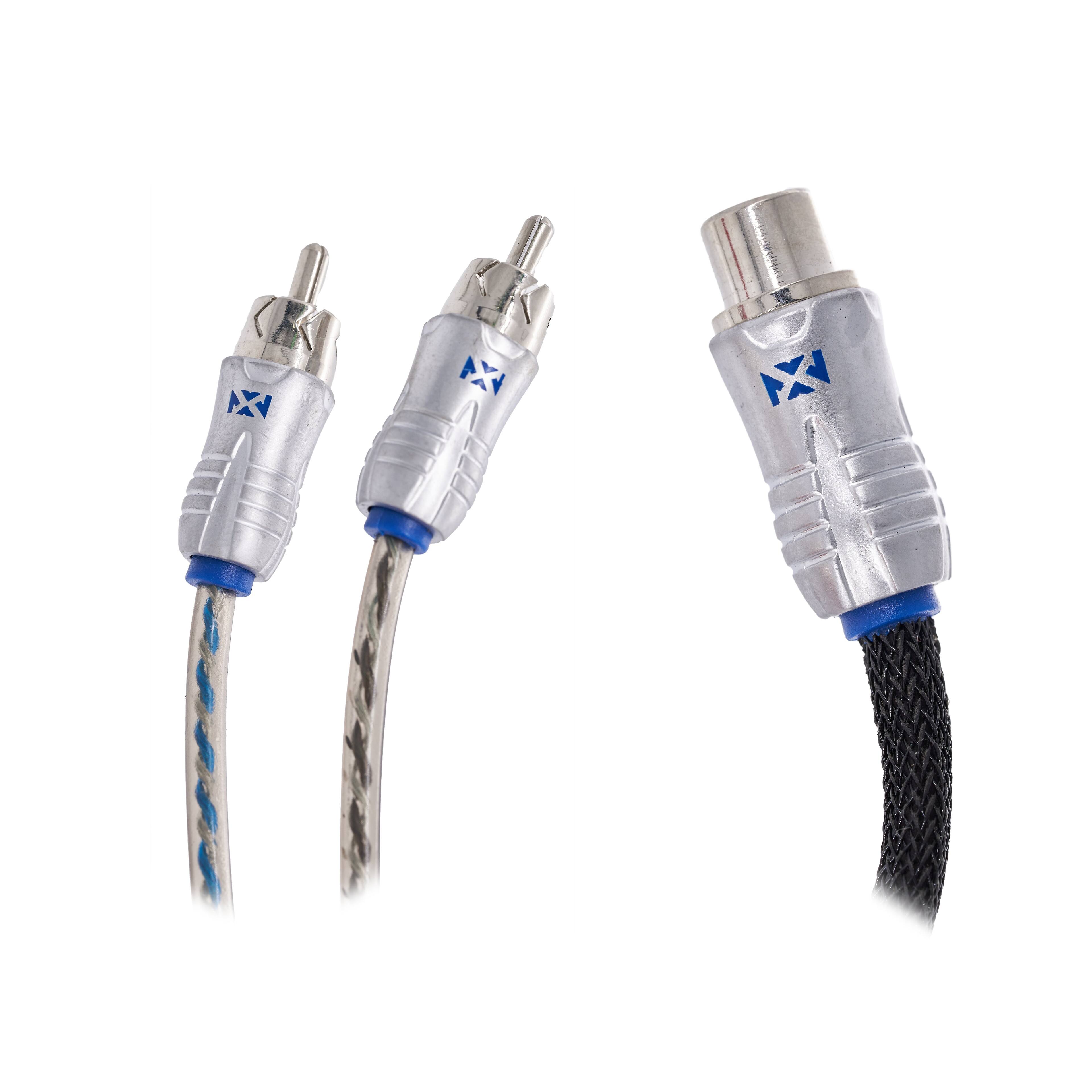 Left. NVX - XIX2M Oxygen Free Copper 1 Female to 2 Male Y-Adapter Double Twisted Pair X-Series Car Audio RCA Audio Cable (2-Pack).