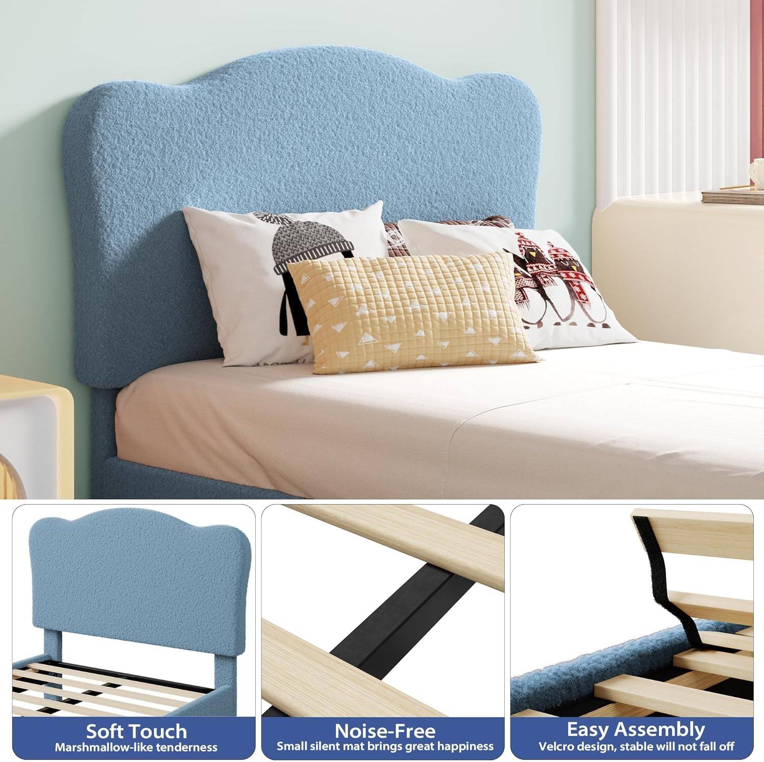 Soft Touch  
Marshmallow-like tenderness

Noise-Free  
Small silent mat brings great happiness

Easy Assembly  
Velcro design, stable will not fall off