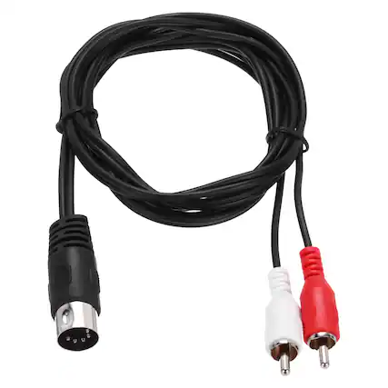 Front. Unique Bargains - 5ft S Video Cable 5 Pin S-Video Male to 3 RCA Male Composite Adapter for TV Monitor - Black.