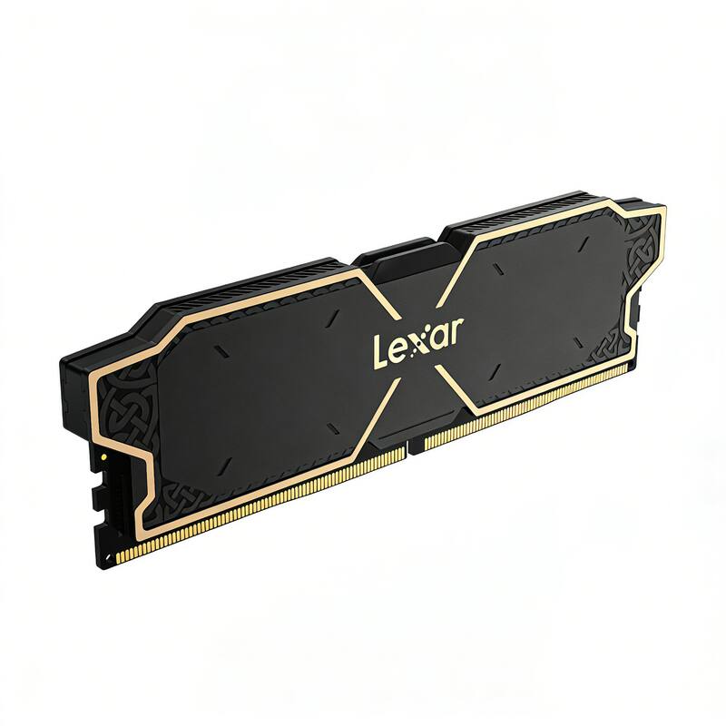 Angle. Lexar - THOR DDR5 32GB (2 x 16GB) 6000MHz RGB Desktop Memory Kit CL38, Black - Black.