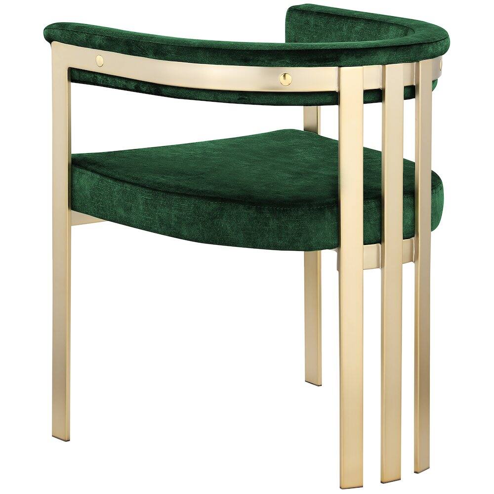 Alt View 1. Meridian Furniture - Marcello Green Velvet Dining Chair, Set of 2 - Green.