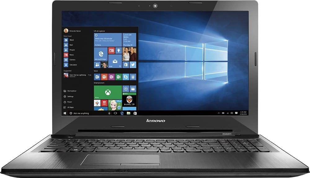 Front. Lenovo - Z50 15.6" Laptop - AMD A10-Series - 8GB Memory - 1TB Hard Drive - Black/Silver.