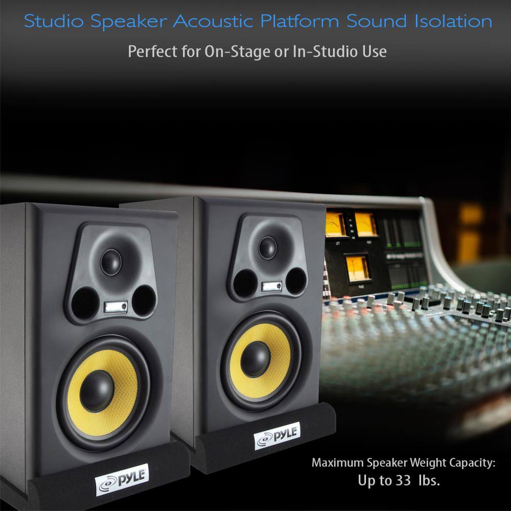 Studio Speaker Acoustic Platform Sound Isolation  
Perfect for On-Stage or In-Studio Use  

Maximum Speaker Weight Capacity: Up to 33 lbs.