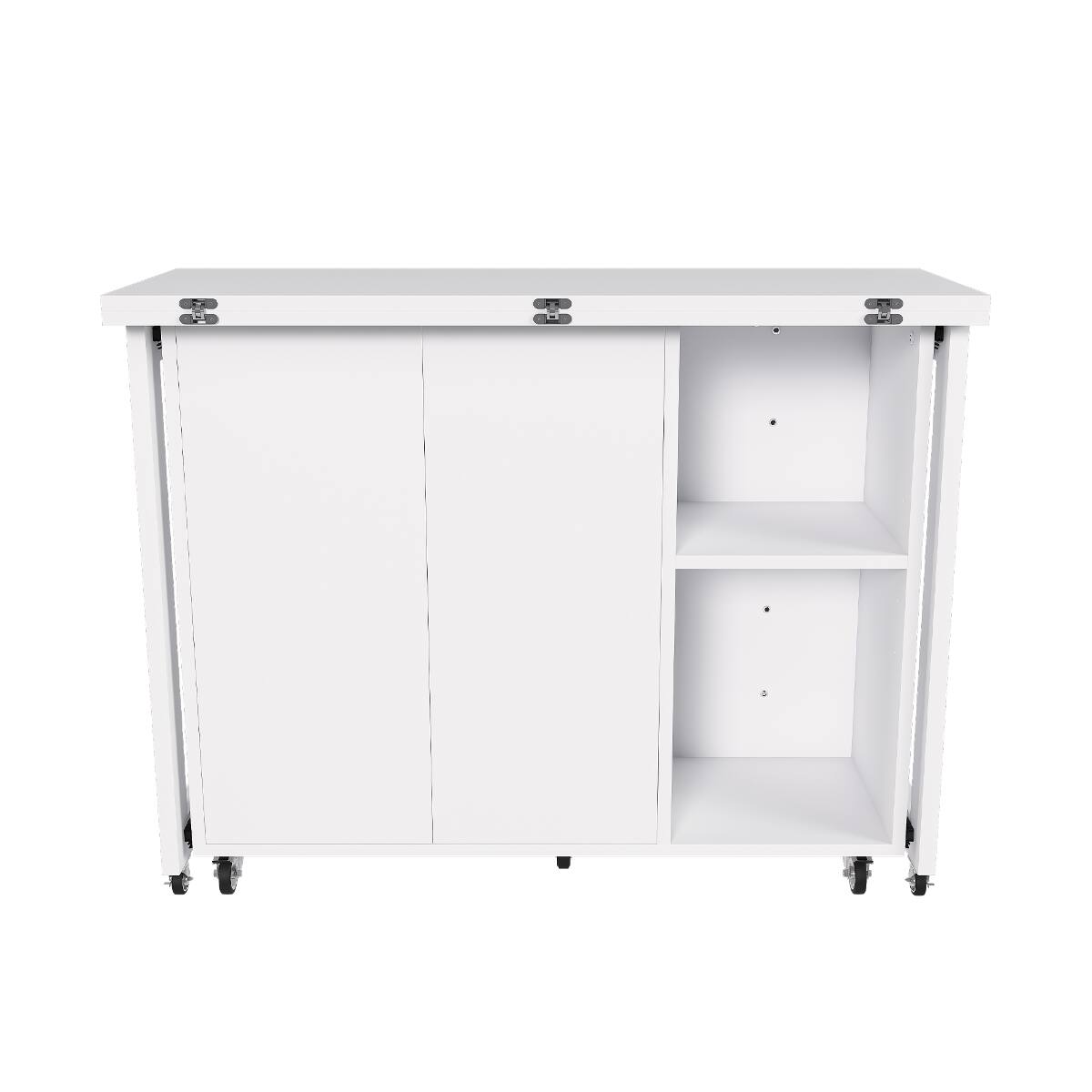 Alt View 10. Loheer - Loheer 41 inch Folding Dining Table White MDF Convertible Side Table for Small Spaces - White.