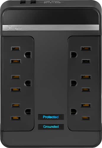 Rocketfish™ 6 Outlet/2 USB Swivel Wall Tap 2100 Joules Surge Rocketfish™ 6 Outlet/2 USB Swivel Wall Tap 2100 Joules Surge