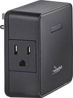 Rocketfish™ - 2-Outlet Wall Tap Surge Protector - Black - Front_Zoom
