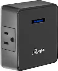 Front. Rocketfish™ - 2 Outlet Wall Tap 1500 Joules Surge Protector - Black.