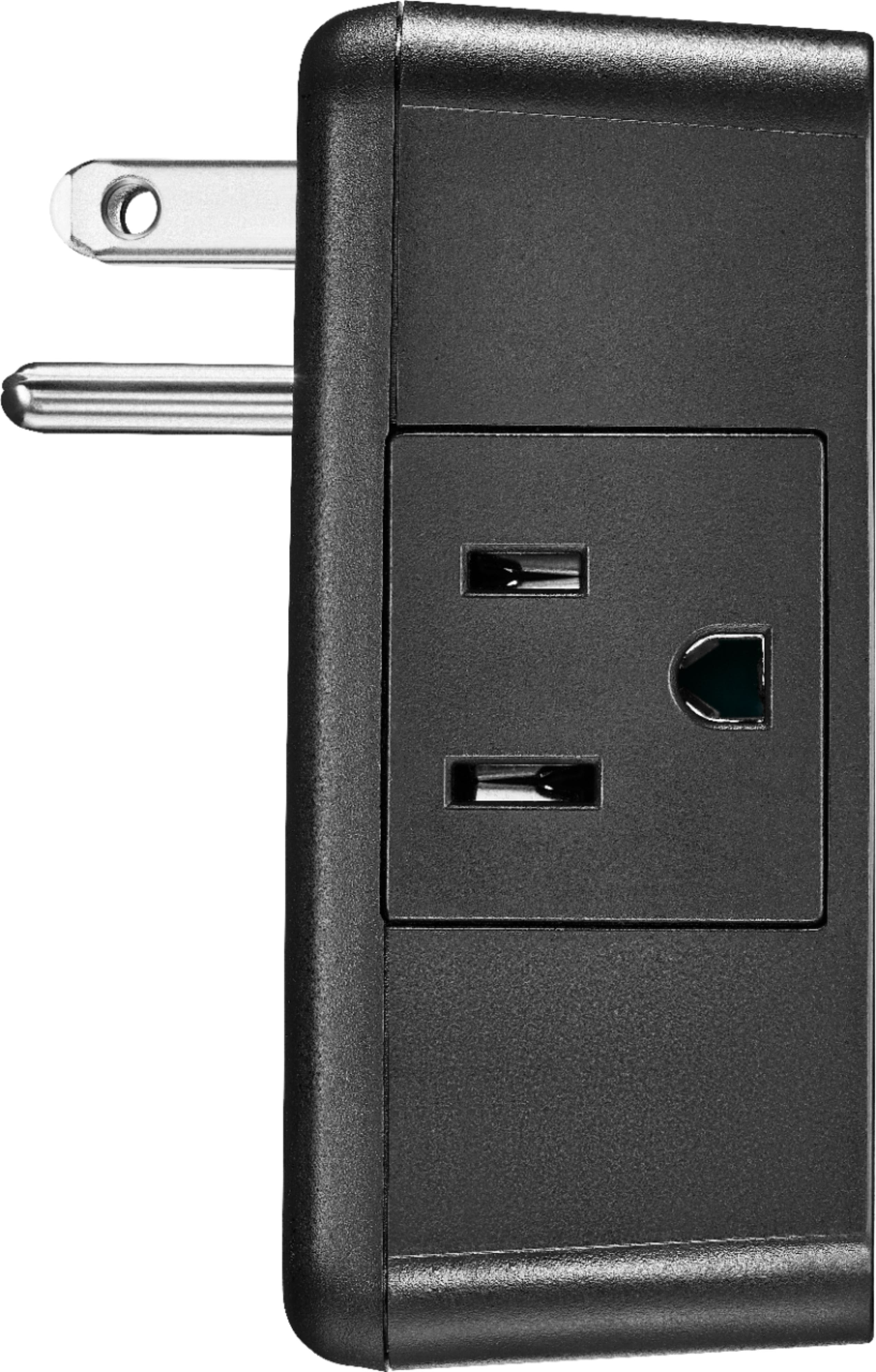 Alt View 17. Rocketfish™ - 2 Outlet Wall Tap 1500 Joules Surge Protector - Black.