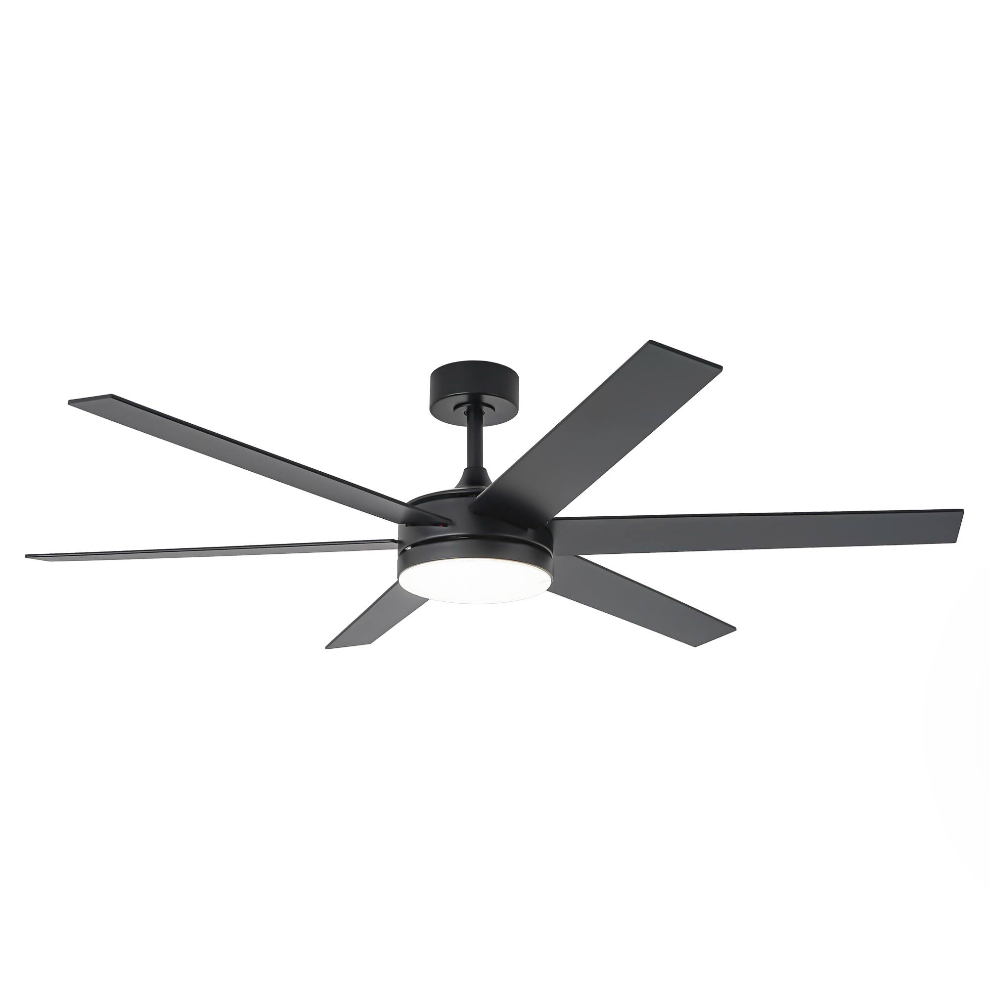 Alt View 7. Vaczon - 60" Modern Black 3CCT Integrated LED Smart Ceiling Fan with Light and APP - Black.