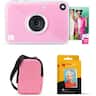Kodak - Printomatic+ Instant Camera Bundle 10MP w/ Case & 20 Zink Paper - Pink