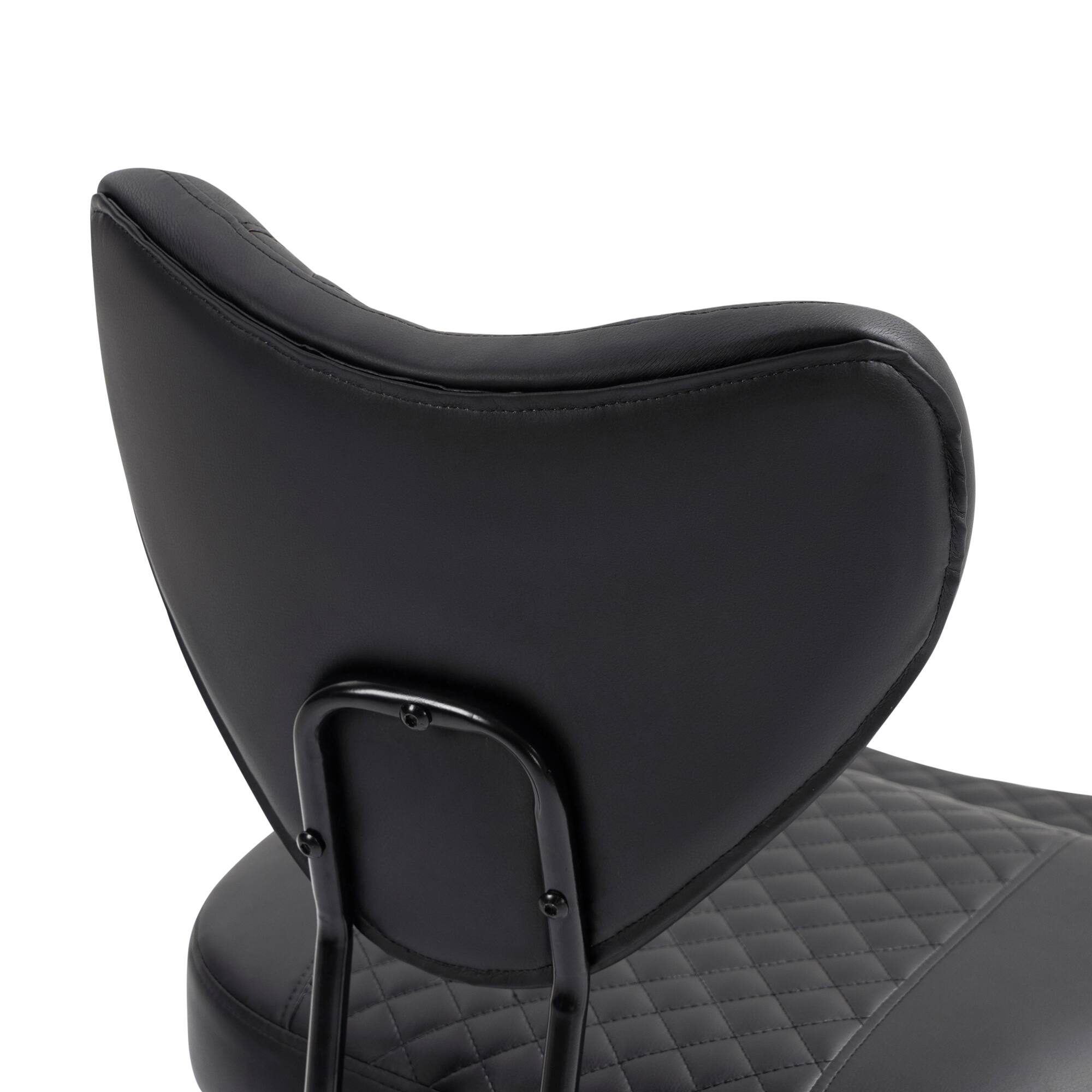 Angle. GOODSILO - Premium Ergonomic Cross-Legged Swivel Chair with Adjustable Height and Soft Upholstery for Home and Office Use - Black.