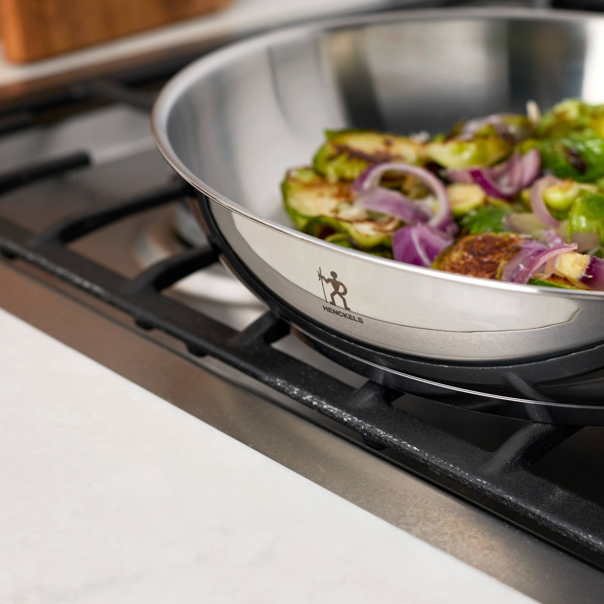Alt View 3. Henckels - Henckels Aragon 10-inch Stainless Steel Fry Pan - Stainless Steel.