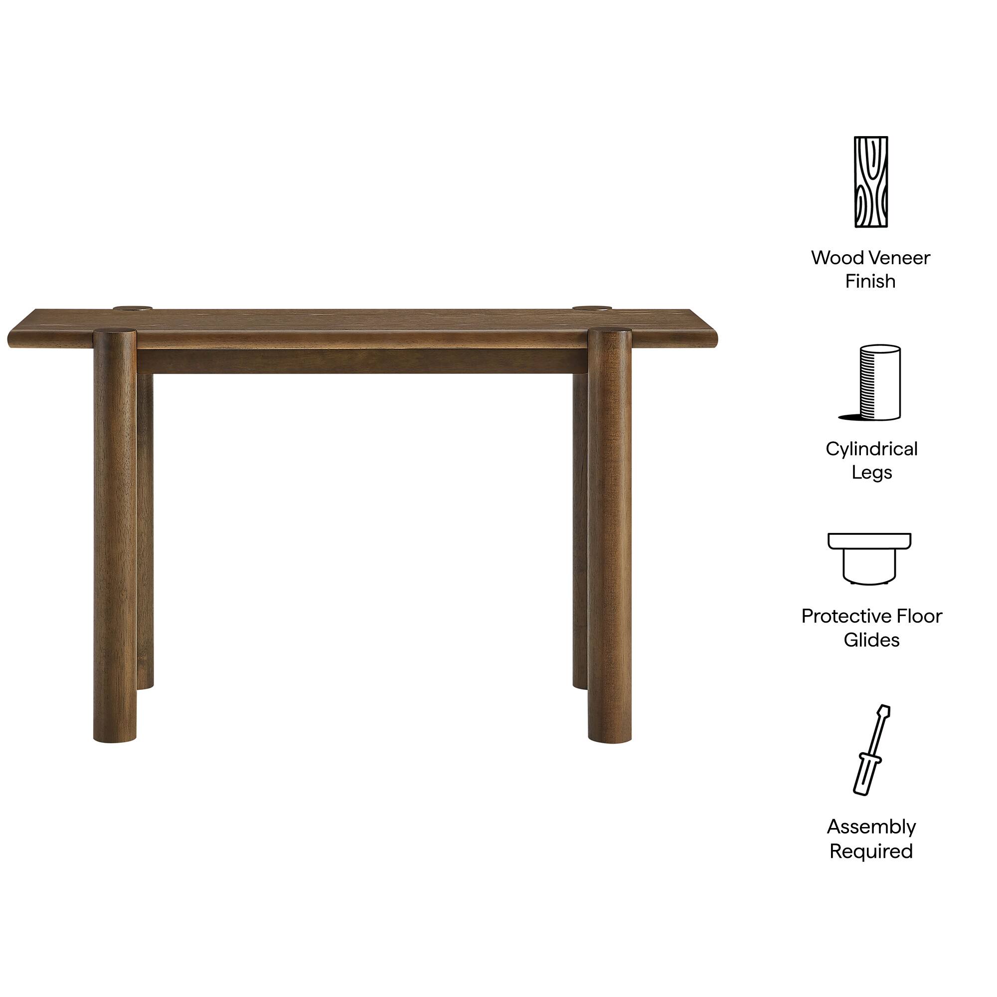 Wood Veneer Finish  
Cylindrical Legs  
Protective Floor Glides  
Assembly Required