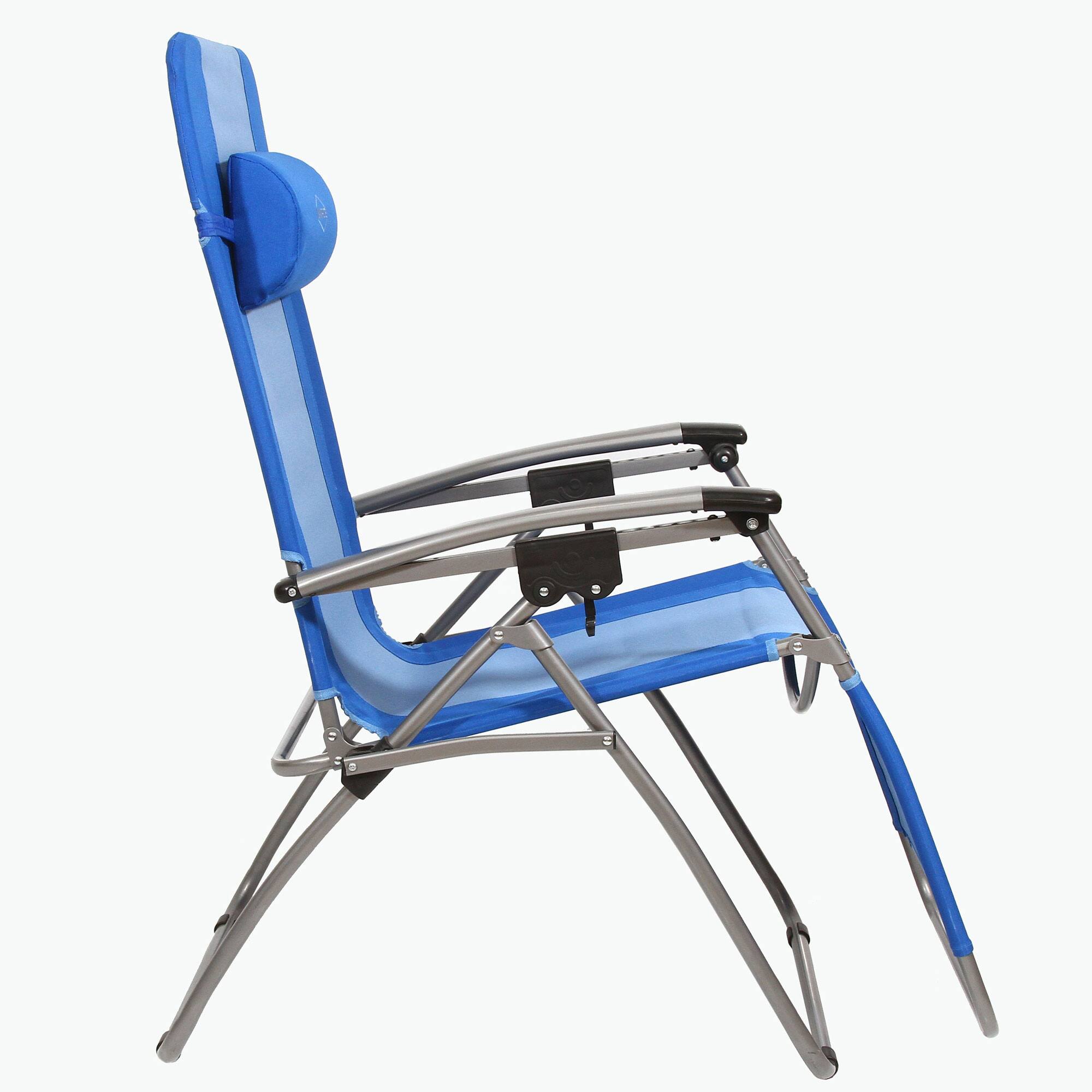 Alt View 10. Kamp-Rite - Kamp-Rite Outdoor Folding Reclining Zero Gravity Chair w/ Headrest Pillow, Blue - Blue.