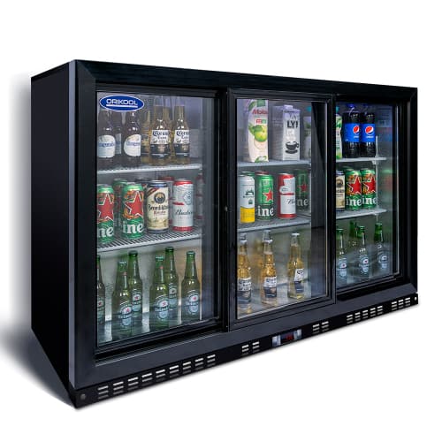 Lycvki - 11.3 Cu.Ft Beverage Refrigerators with 3 Glass Door Back Bar - Black