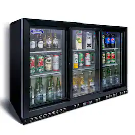 Lycvki - 11.3 Cu.Ft Beverage Refrigerators with 3 Glass Door Back Bar - Black