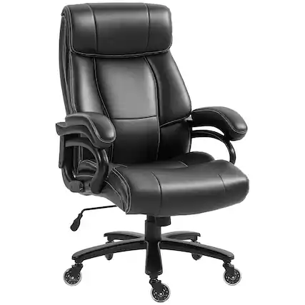 Front. Vinsetto - 400lbs Executive Office Chair for Big and Tall, High Back Ergonomic Computer Desk Chair with Metal Base - Black.