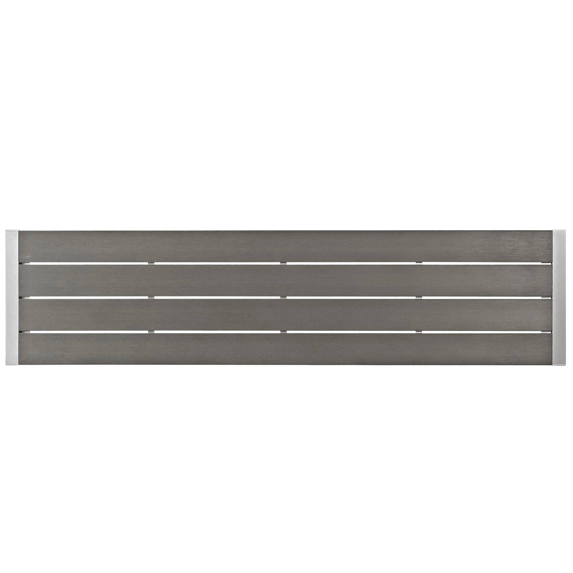 Back. Modway - Shore Outdoor Patio Aluminum Bench by Modway - Silver Gray.