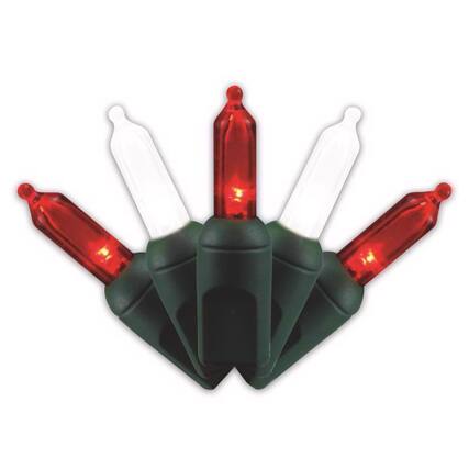 Front. Celebrations - Platinum LED T5 Red/White 50 ct String Christmas Lights 25 ft. - Red|White.