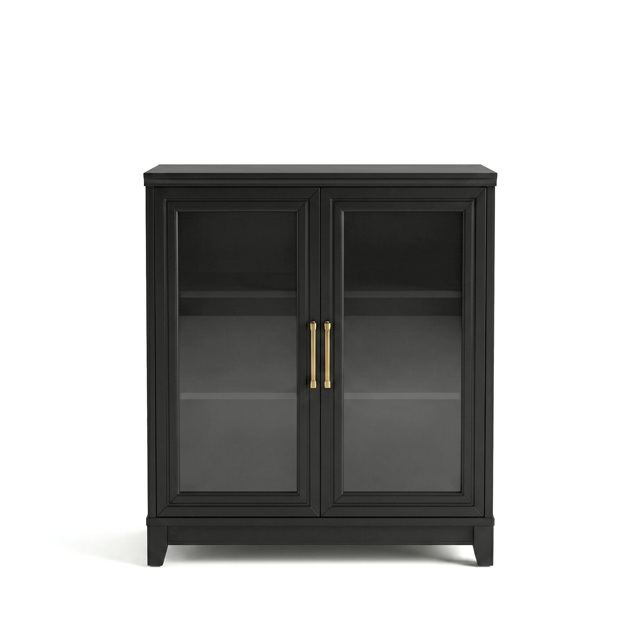 Alt View 10. Martha Stewart - 2PK 2-Door Cabinets with Soft-Close Doors-Premium Hardware - Black Frame/Gold Hardware.