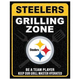 Fan Creations - Pittsburgh Steelers 13" x 20" Grill Zone Metal Sign - Multicolor