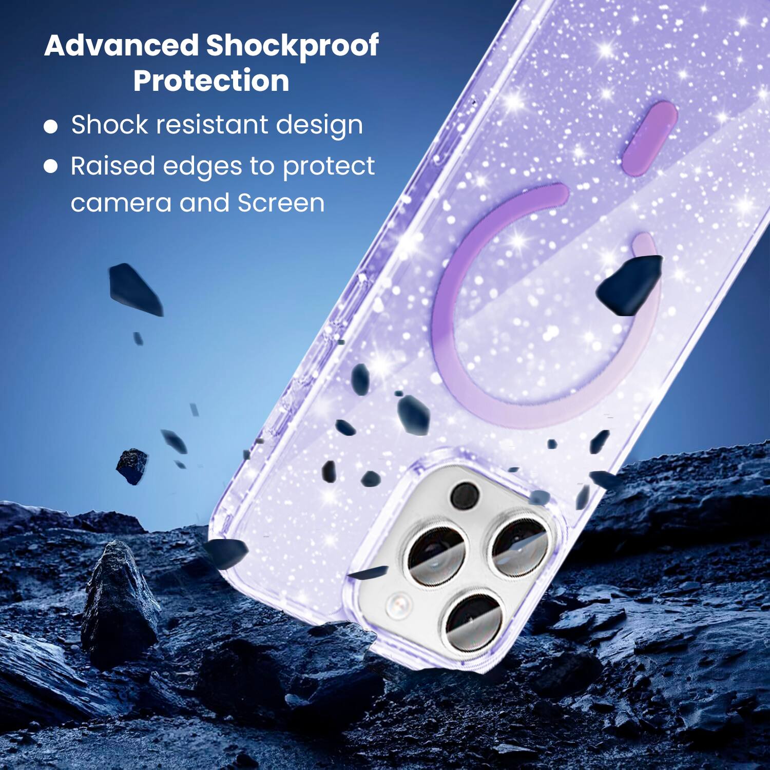 Advanced Shockproof Protection  
- Shock resistant design  
- Raised edges to protect camera and screen