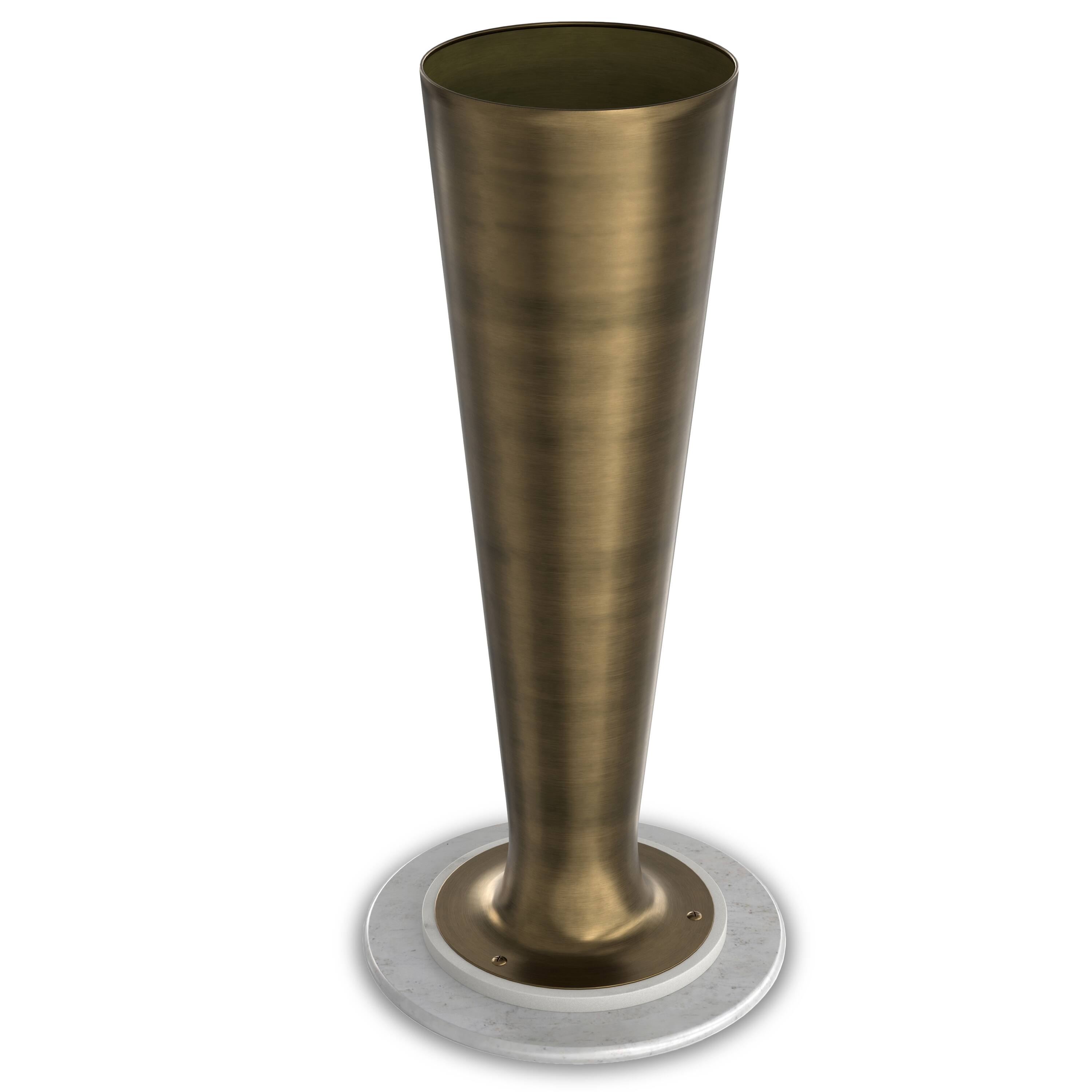 Alt View 1. Simpli Home - Nicollette Modern Contemporary 12 inch Wide Metal Side Table in Antique Brass - Antique Brass.