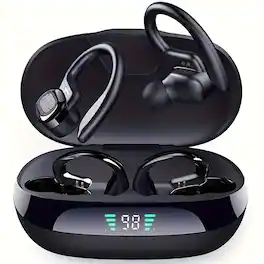PRIMEPLUS - Ear-Mounted Open Air Conduction Bluetooth Headphones, 32H Playtime, IPX Waterproof, BT 5.3, 10mm Dynamic Driver - Black