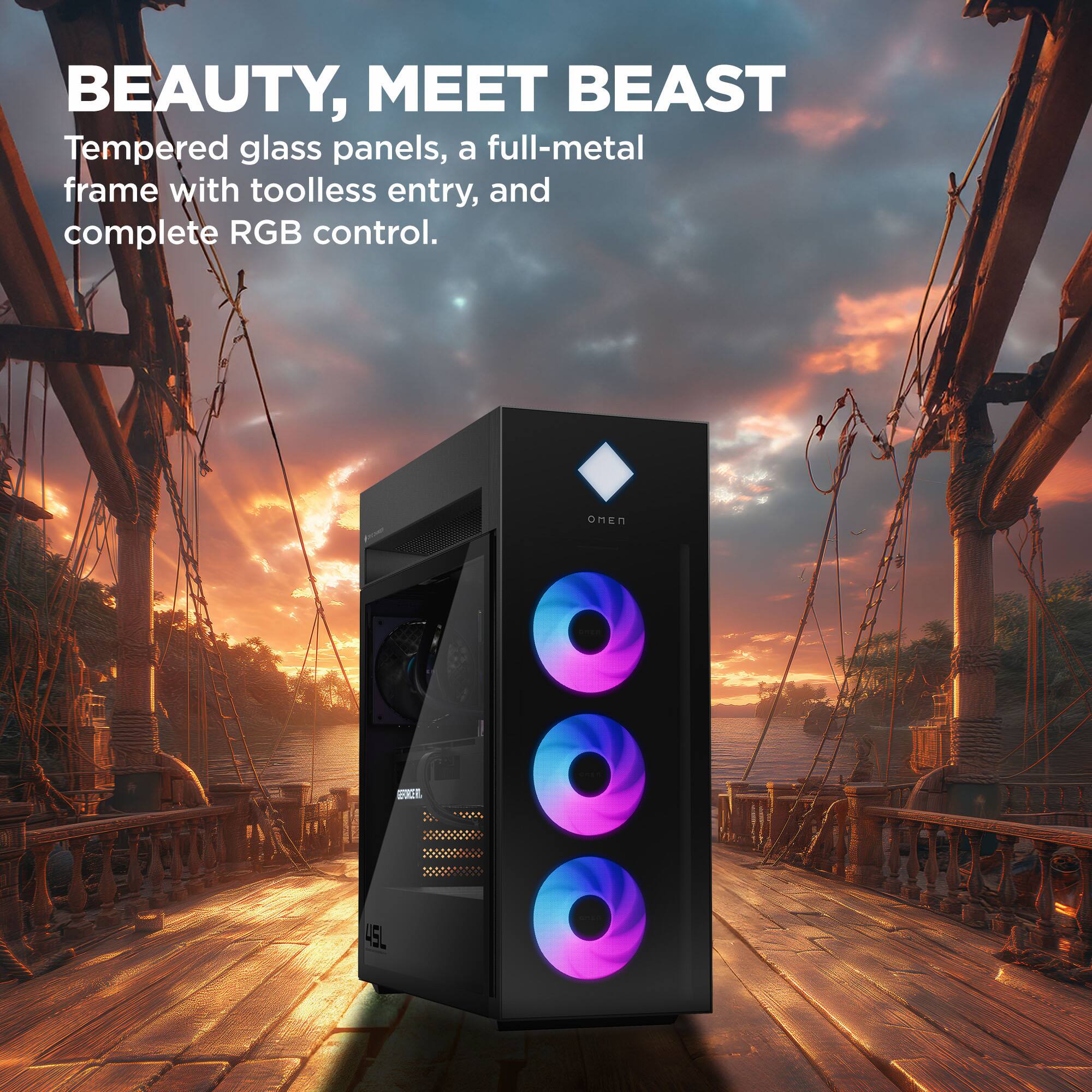 BEAUTY, MEET BEAST

Tempered glass panels, a full-metal frame with toolless entry, and complete RGB control.