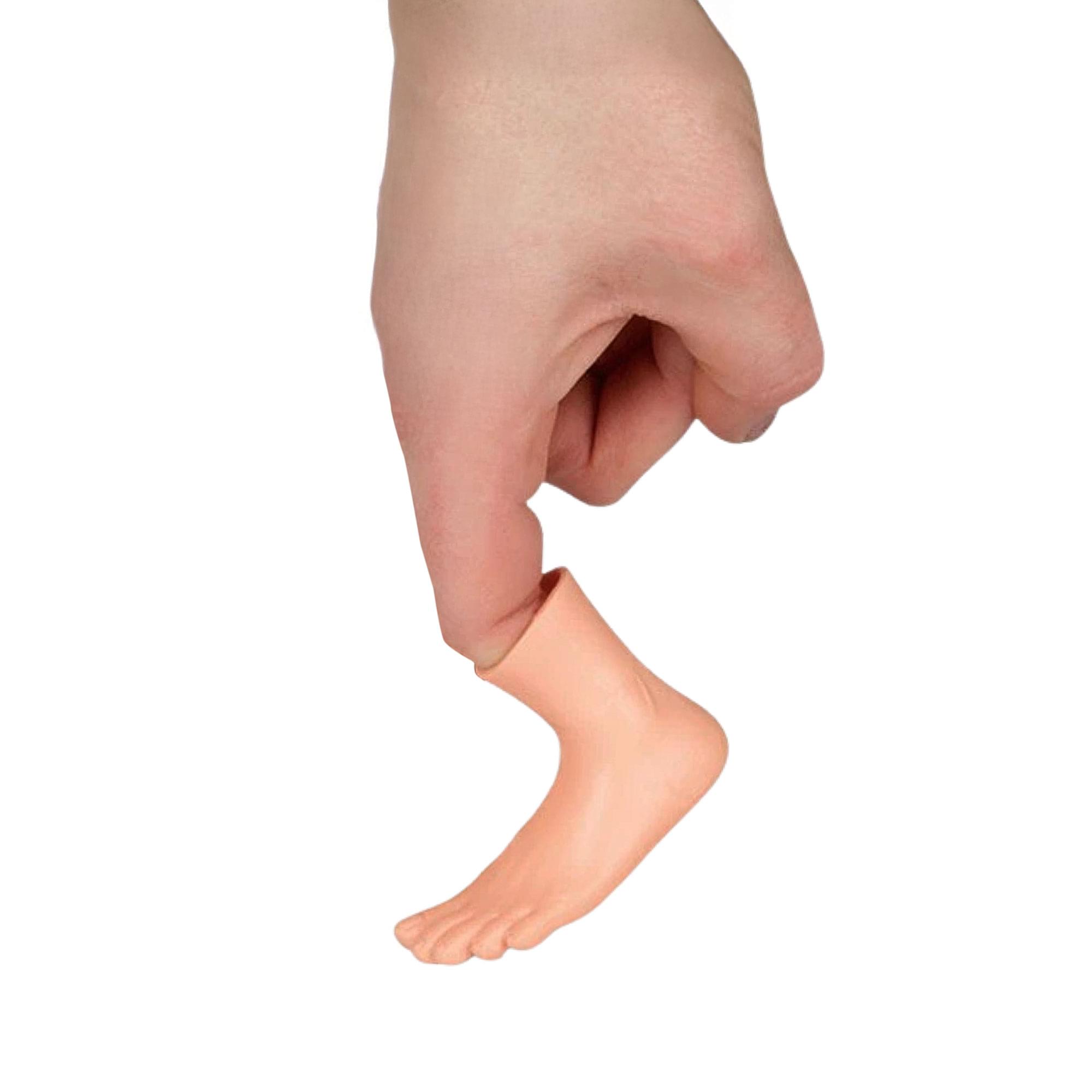 Alt View 1. Accoutrements - Finger Foot Plastic Finger Puppet - White.