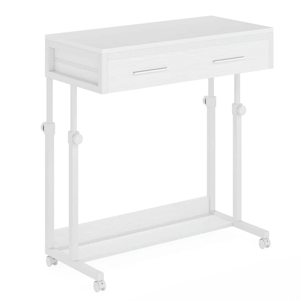 Front. Kadyn - Kadyn Sofa Side End Table, Height Adjustable Desk, Mobile Side Table Portable Desk with Drawers,White - White.