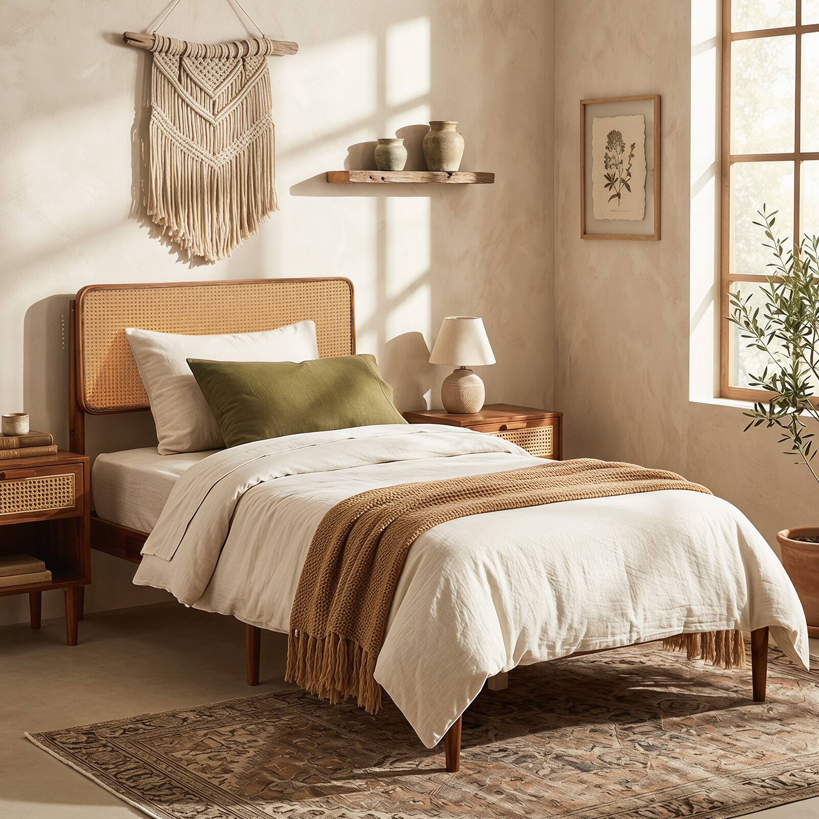 Alt View 4. Costway - Costway Wooden Bed Frame Twin Size with Wooden Slat Support, No Box Spring Needed - Brown.