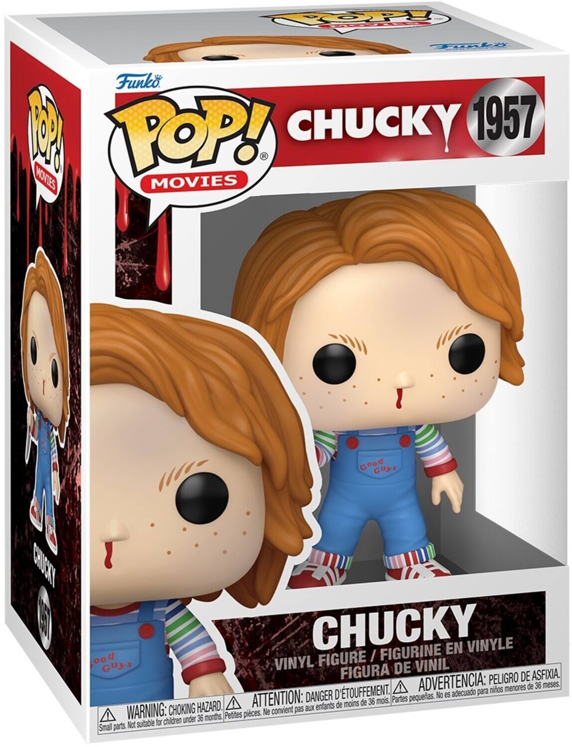 Funko POP! MOVIES  
CHUCKY 1957  

VINYL FIGURE / FIGURINE EN VINYLE / FIGURA DE VINIL  

WARNING: CHOKING HAZARD. Small parts. Not suitable for children under 36 months.  
ADVERTENCIA: PELOJO DE ASFIXIA. Piezas pequeñas. No es adecuado para niños menores de 36 meses.  
ATTENTION: DANGER D'ÉTOUFFEMENT. Petites pièces. Ne convient pas aux enfants de moins de 36 mois.