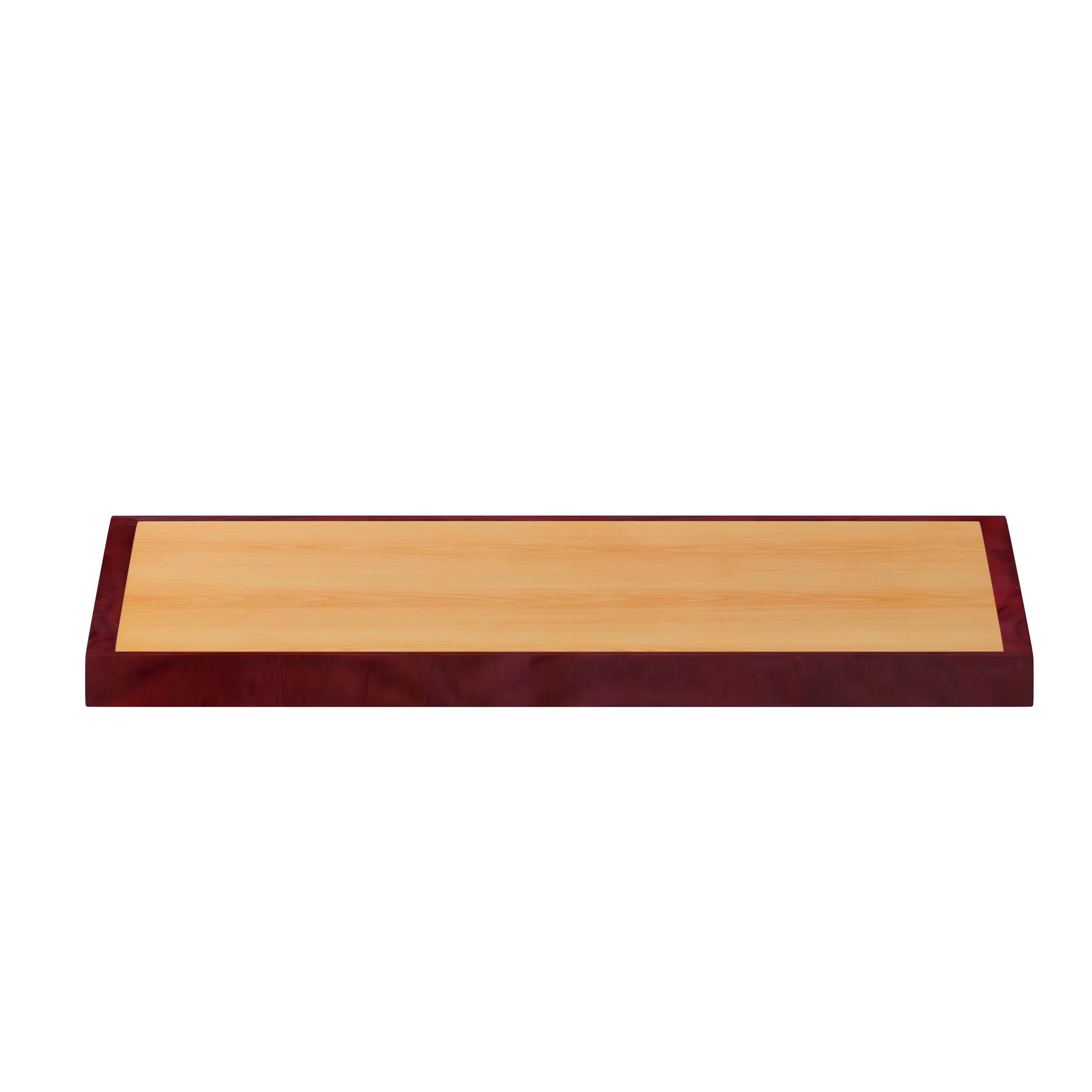 Alt View 7. Emma + Oliver - 36" Square 2-Tone High-Gloss Resin Table Top with 2" Thick Drop-Lip - Cherry/Mahogany.
