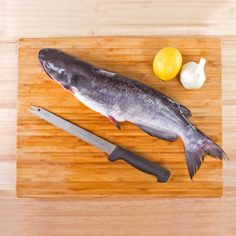 Angle. Kitchen + Home - Kitchen + Home Edge Knife - 8" Stainless Steel Serrated All Purpose Carving Bread Knife - Black.