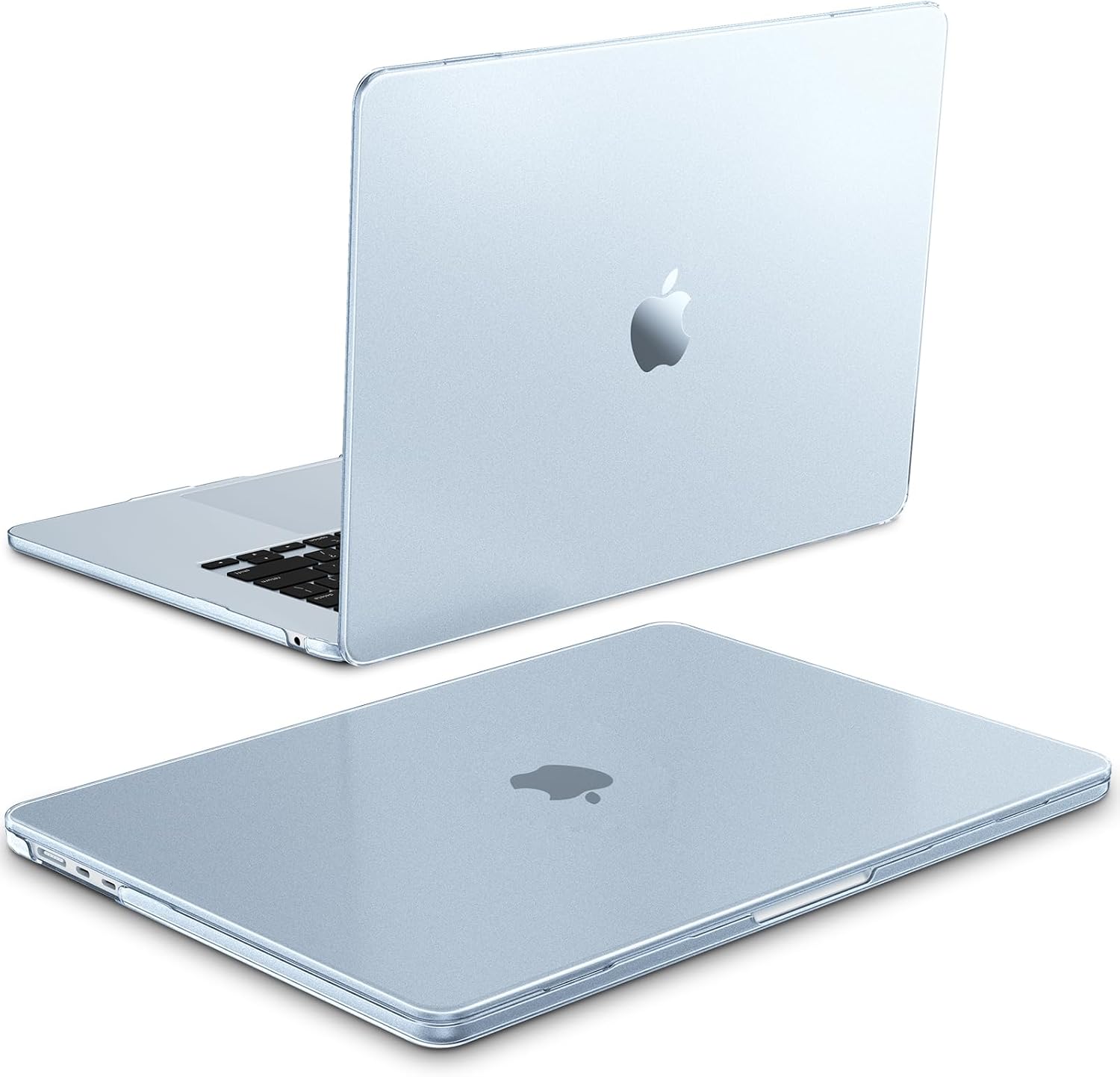 Front. Fintie - Matte Case for MacBook Air 15 Inch, A3448 A3241 A3114 A2941 (2023-2026 Release) Fingerprint Resistant, Lightweight - Frost Sky Blue.