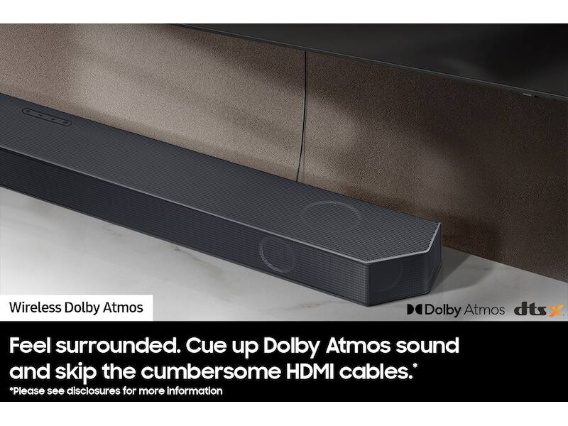 Wireless Dolby Atmos, Dolby Atmos, dts X, Feel surrounded. Cue up Dolby Atmos sound and skip the cumbersome HDMI cables. *Please see disclosures for more information.