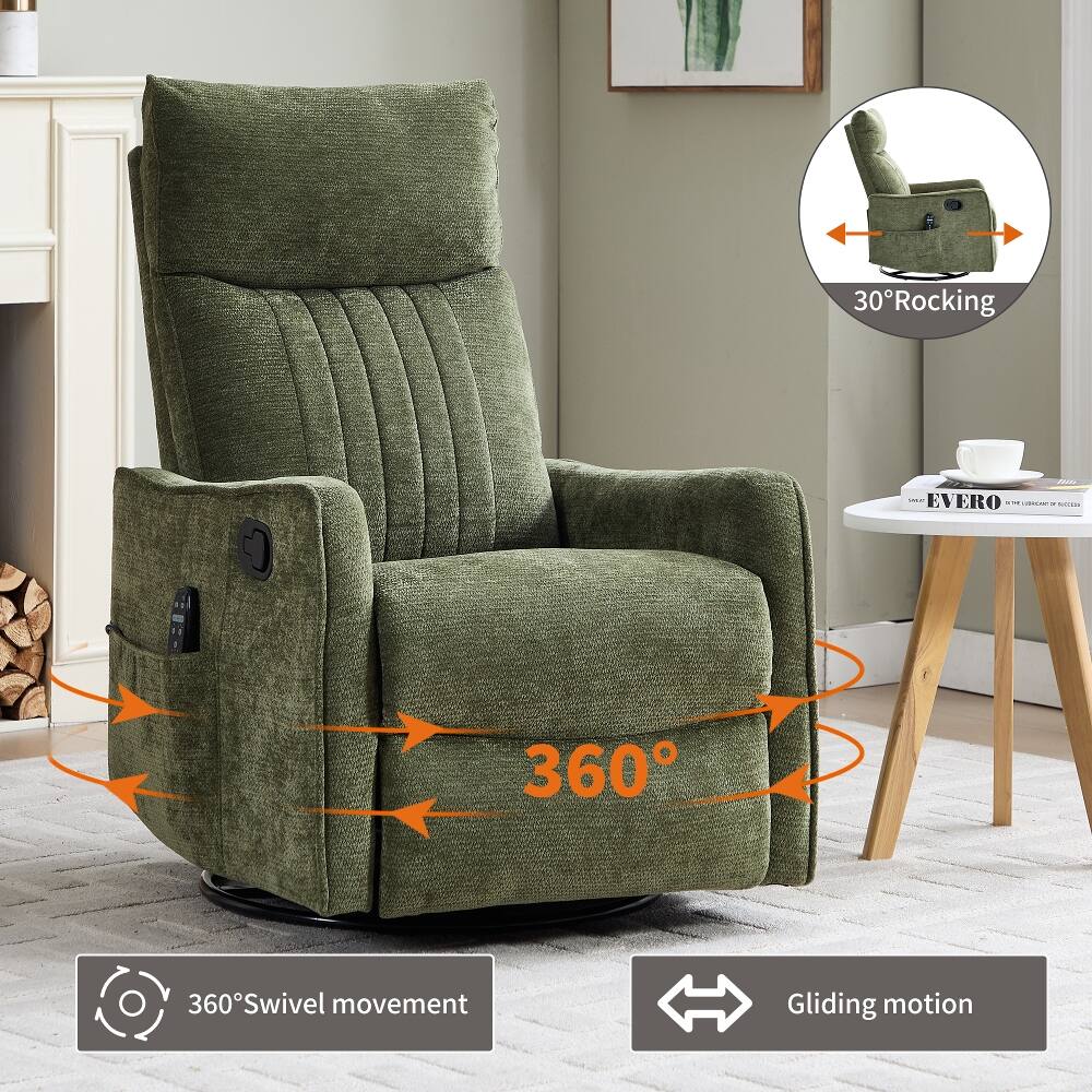 30° Rocking  
360° Swivel movement  
Gliding motion