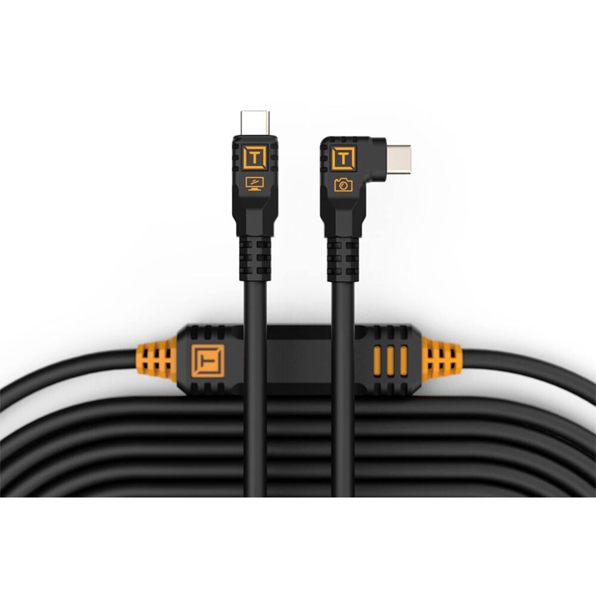 Alt View 1. Tether Tools - Tether Tools TetherPro 31' USB-C Straight to Right Angle Cable, Non-Reflective Black.