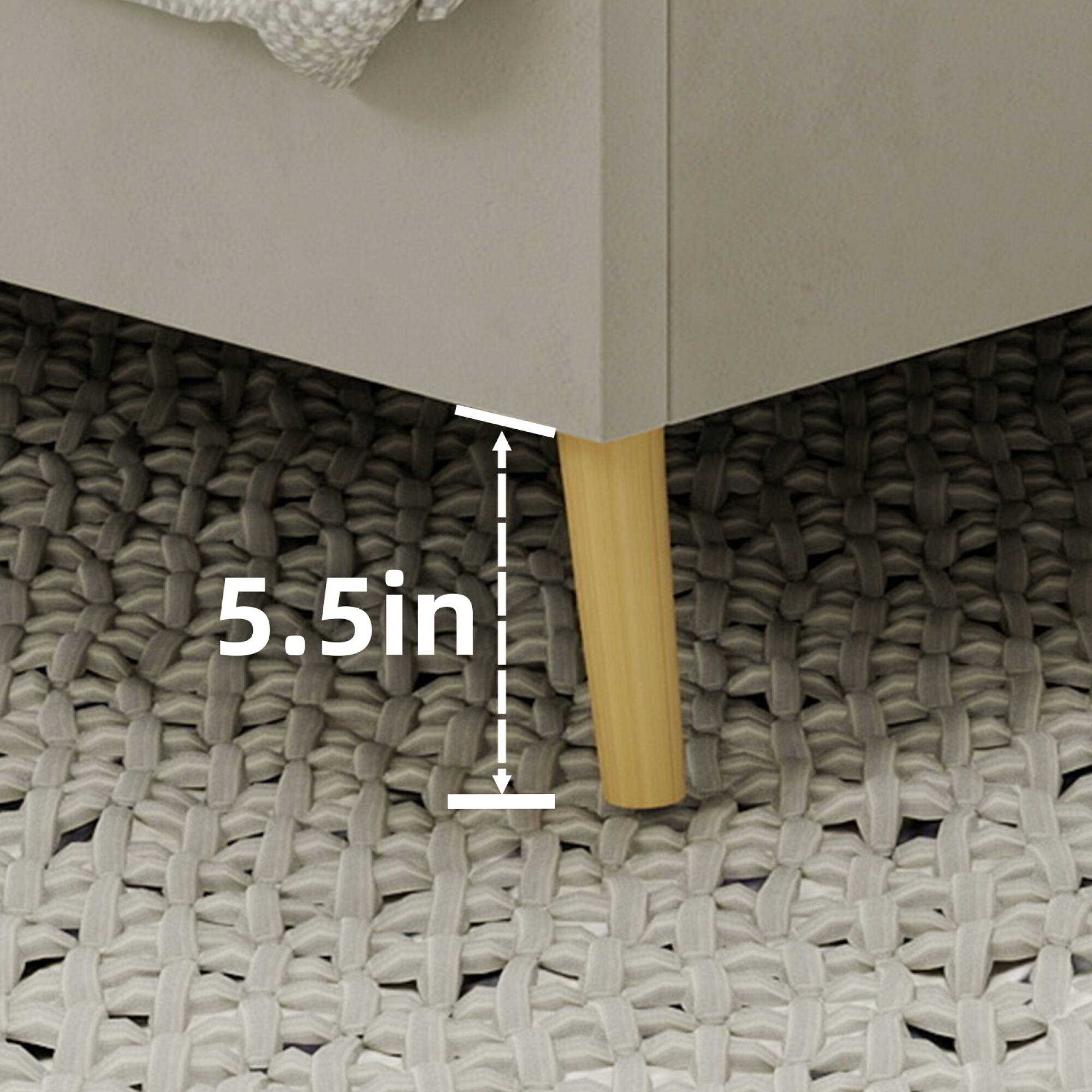 Left. GOODSILO - Luxury Tufted Velvet Upholstered Bed Frame with Platform Base for Queen Size Mattress, Gray Modern Bedroom Centerpiece - Beige.