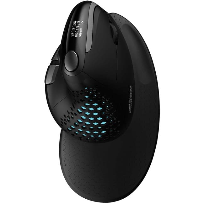 Urban Factory - ERGO MAX EPM50UF Mouse - Optical - Cable/Wireless - Bluetooth/Radio Frequency - 2.40 GHz - USB Typ - Wired - Black
