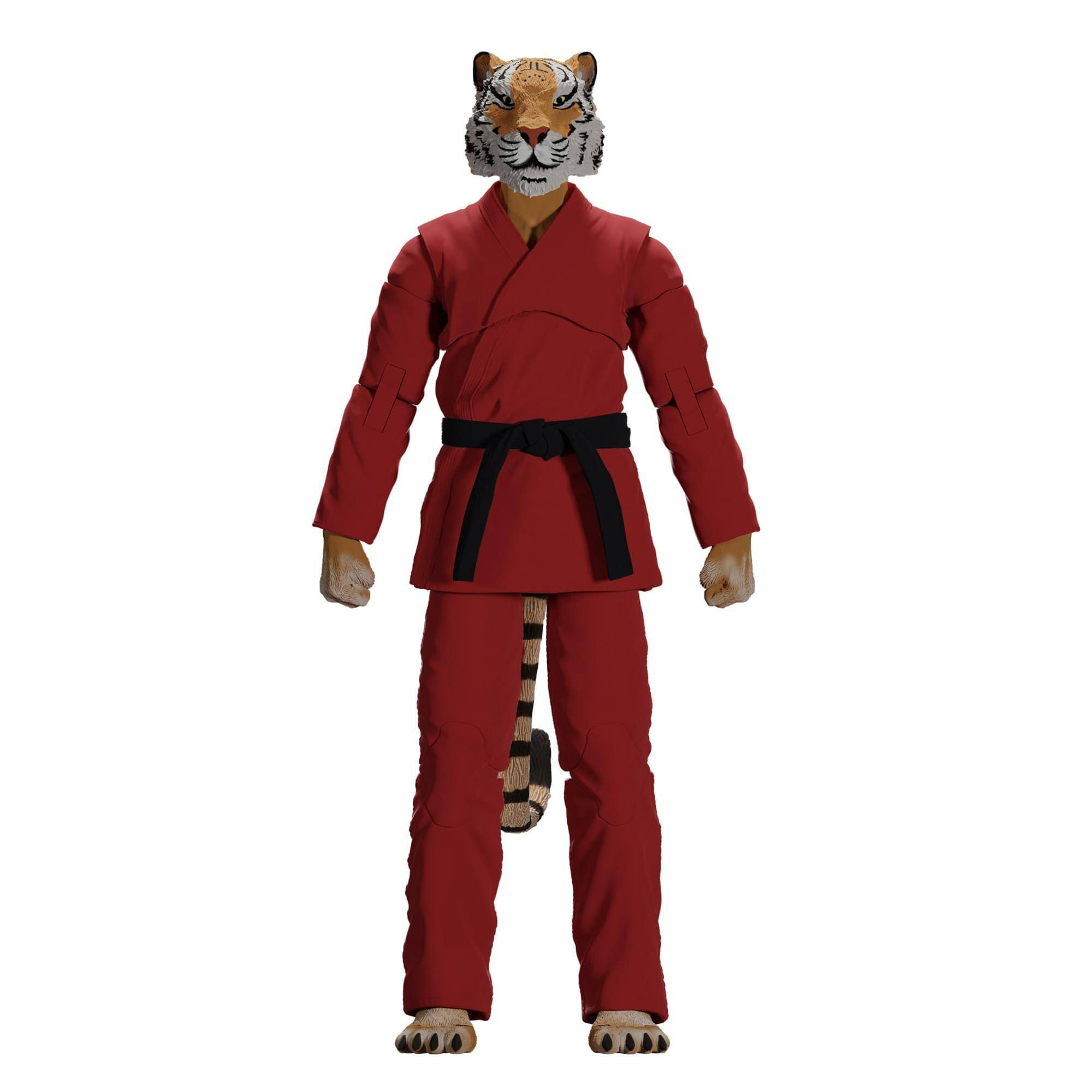 Alt View 1. Icon Heroes - Zoo Jitsu Fighters 6 Inch Action Figure | Tiago the Tiger with Red Gi - Red.