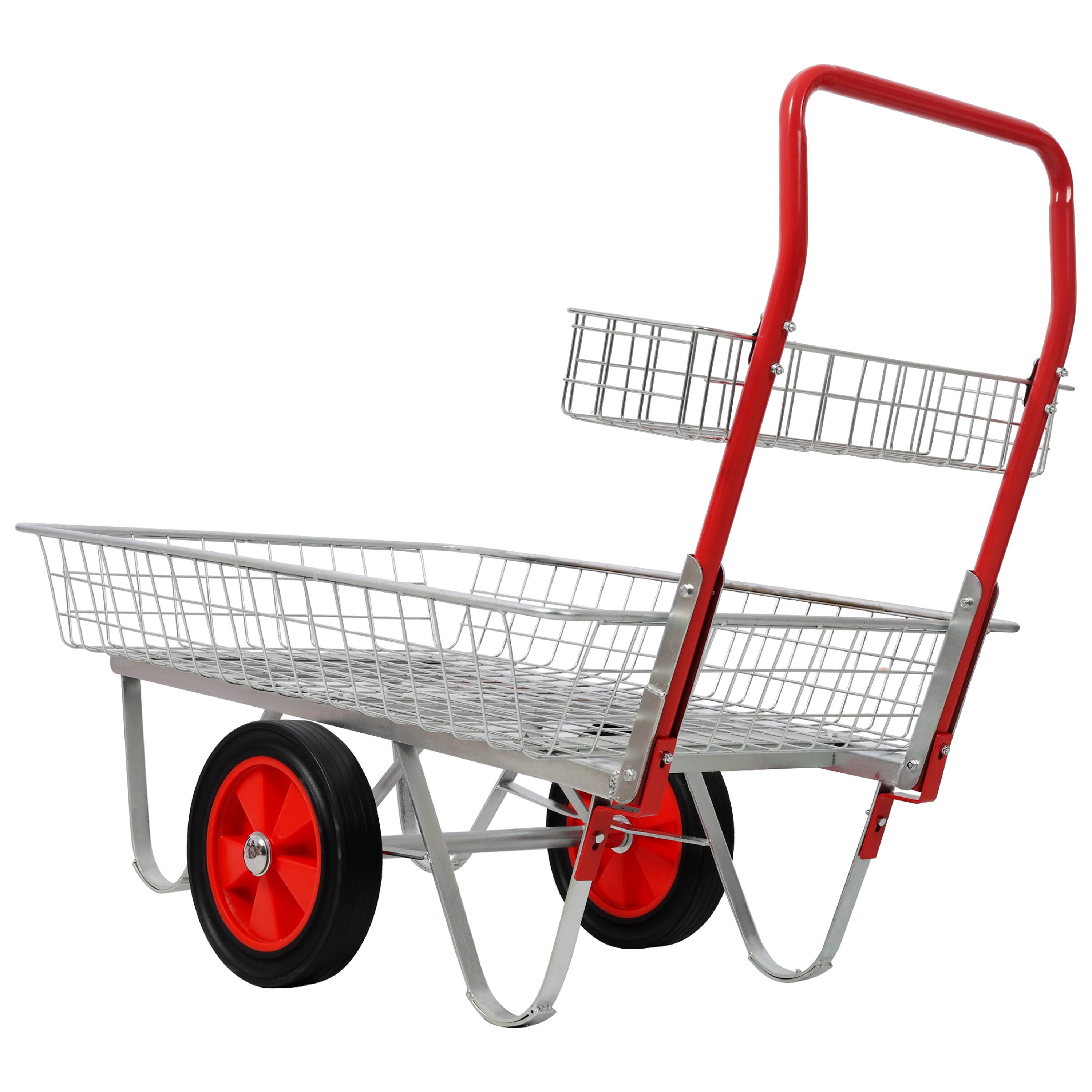 Left. LOVMOR - Garden Center Trolley with Wheels, Rolling Utility Cart for Patio, Yard and Gardening Tools - Silver.