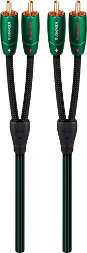 Front Zoom. AudioQuest - Evergreen 39.4' RCA-to-RCA Interconnect Cable - Black/Green.