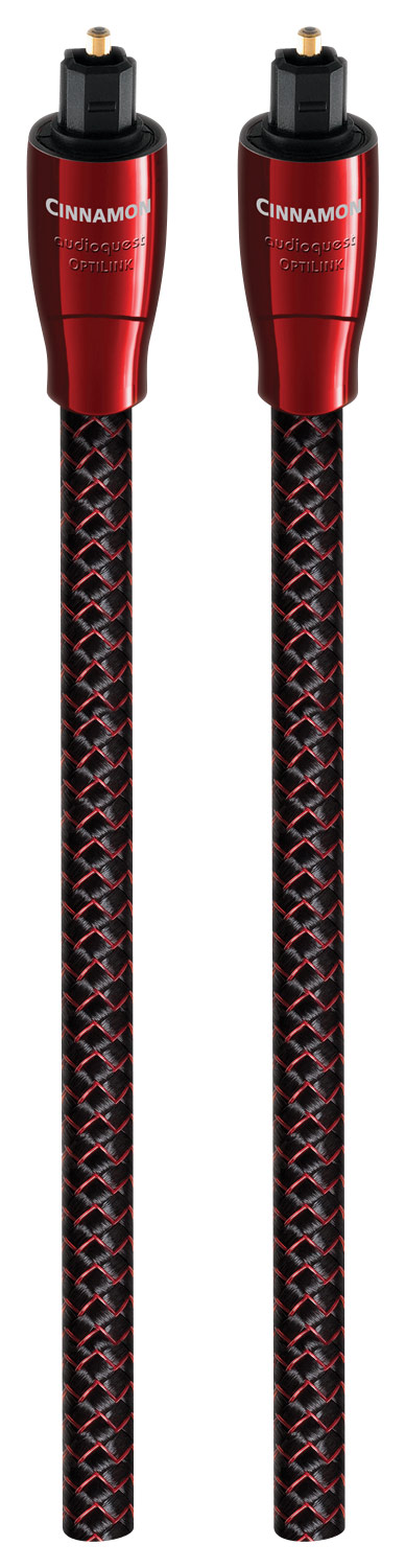 Angle View: AudioQuest - OptiLink Cinnamon 39.4' 3.5mm Mini-to-Toslink Optical Cable - Red