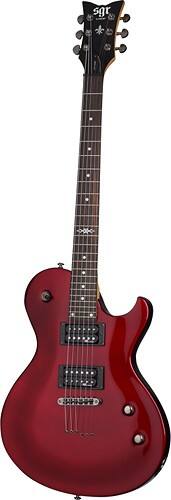 Angle Standard. Schecter - SGR Solo-6 6-String Full-Size Electric Guitar - Metallic Red.